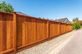 Side by side cedar wood fence